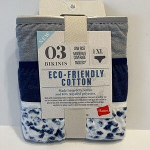 Hanes Women’s 3-Pack Eco Friendly Cotton Bikini Panties